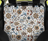 Cute Nautical Steering Wheel Anchor Pattern Dog Car Seat Covers