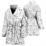 Bull Terrier Pattern Print Design 02 Women's Bathrobe