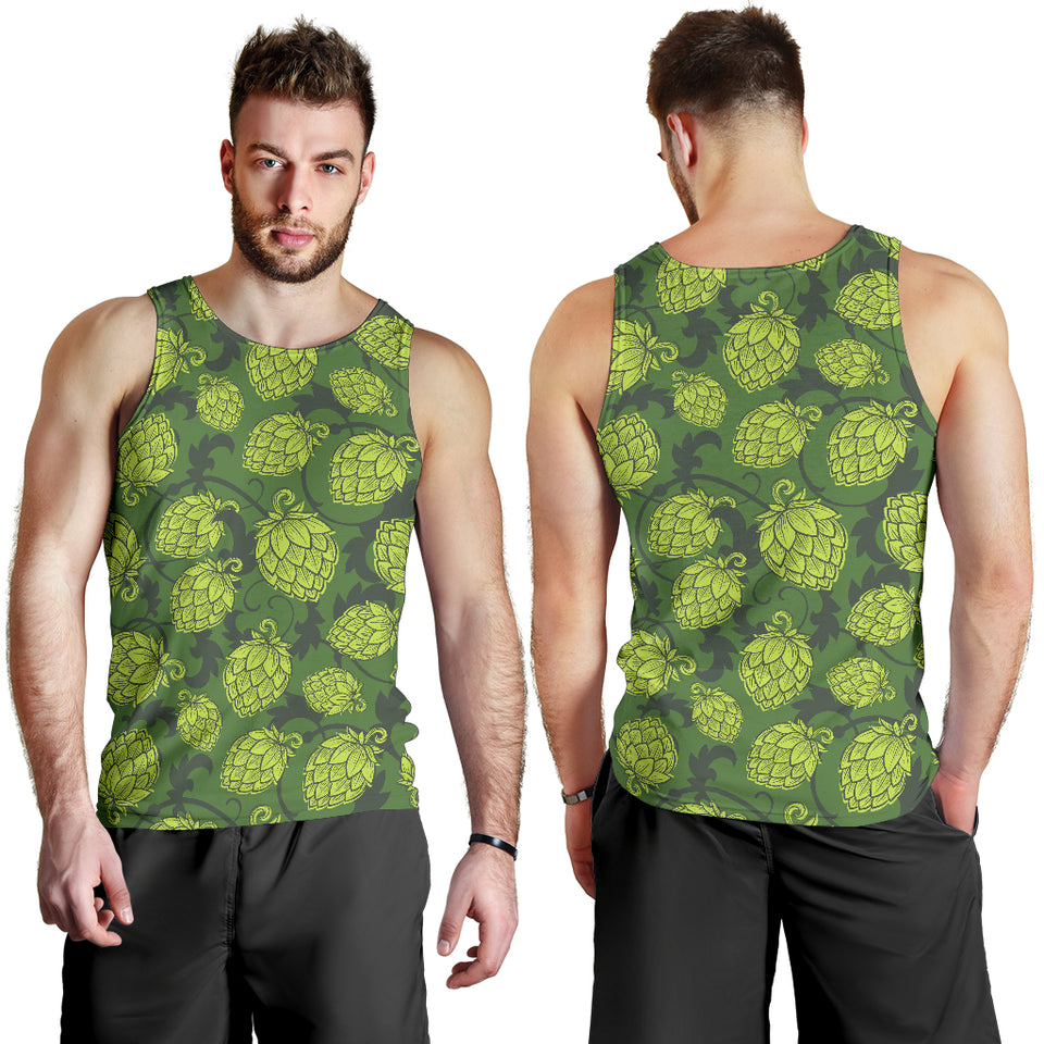Hop pattern Hop cone background Men Tank Top