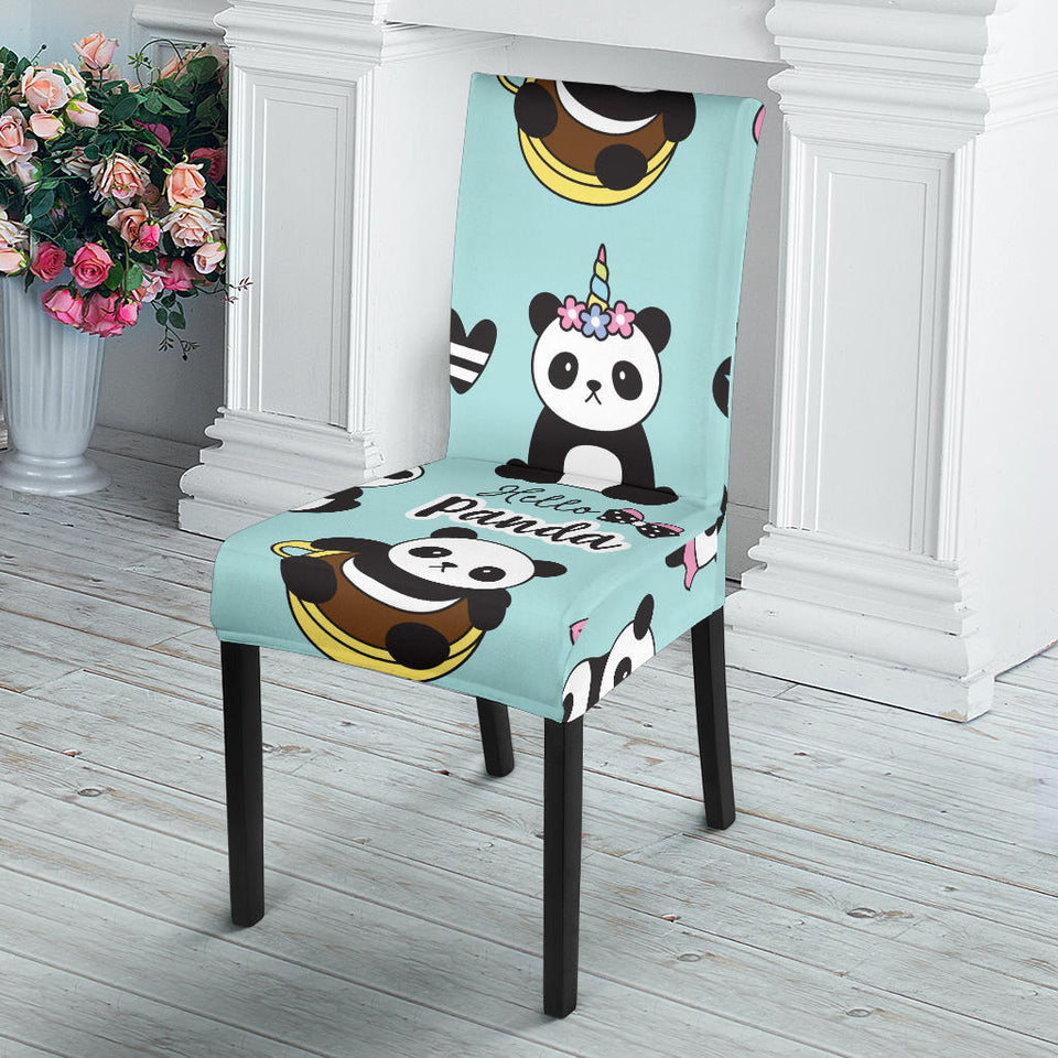 Cute Baby Panda Pattern Dining Chair Slipcover