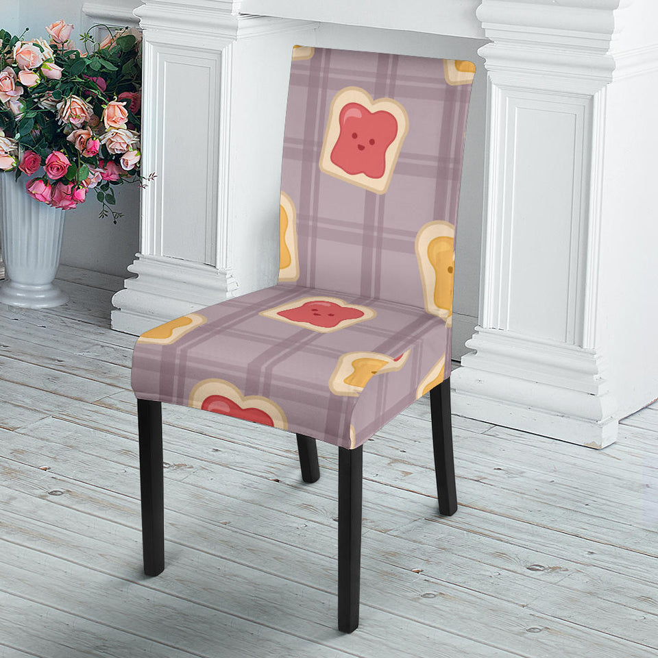 Bread Toast Pattern Print Design 05 Dining Chair Slipcover