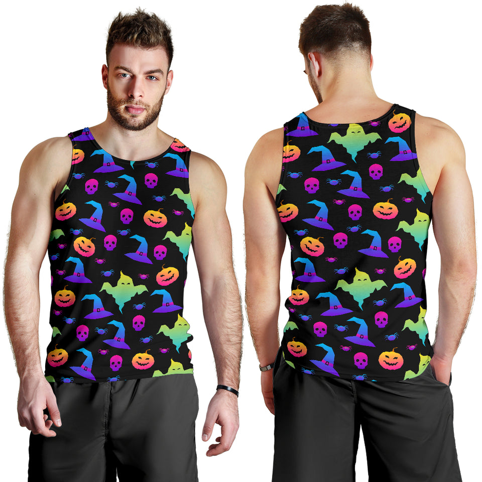 Colorful halloween background Men Tank Top