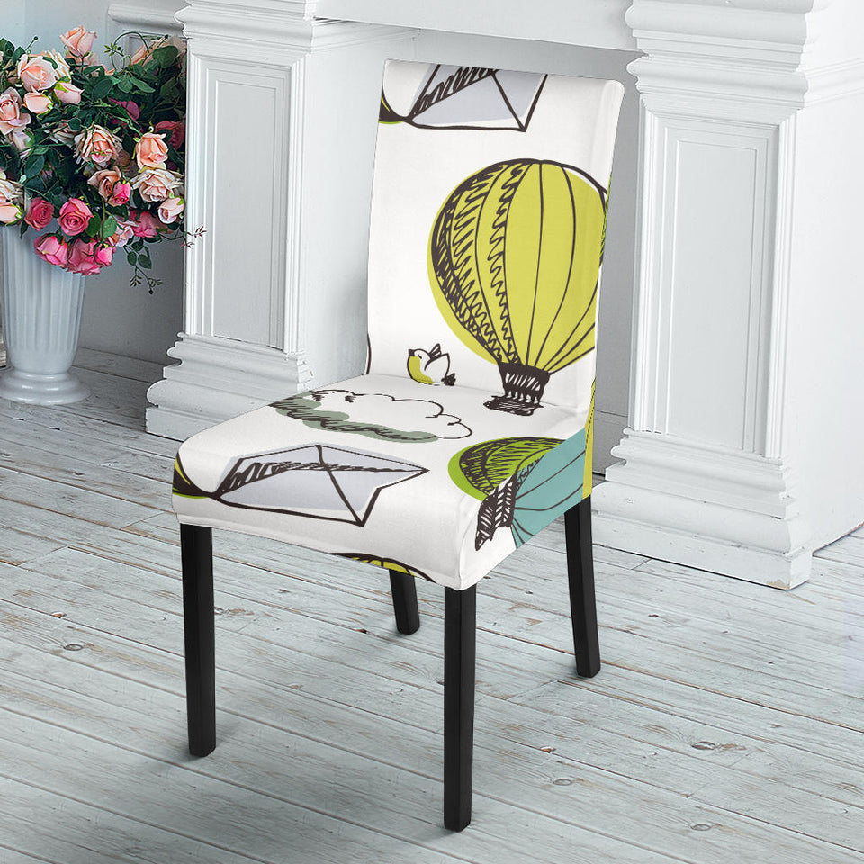 Hot Air Balloon Bird Cloud Pattern Dining Chair Slipcover