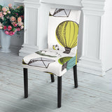 Hot Air Balloon Bird Cloud Pattern Dining Chair Slipcover