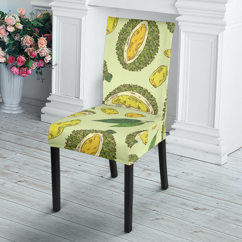 Durian Leaves Pattern Background Dining Chair Slipcover