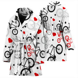 Bicycle Pattern Print Design 04 Women's Bathrobe