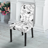 Crows Floral Wreath Rabbit Pattern Dining Chair Slipcover