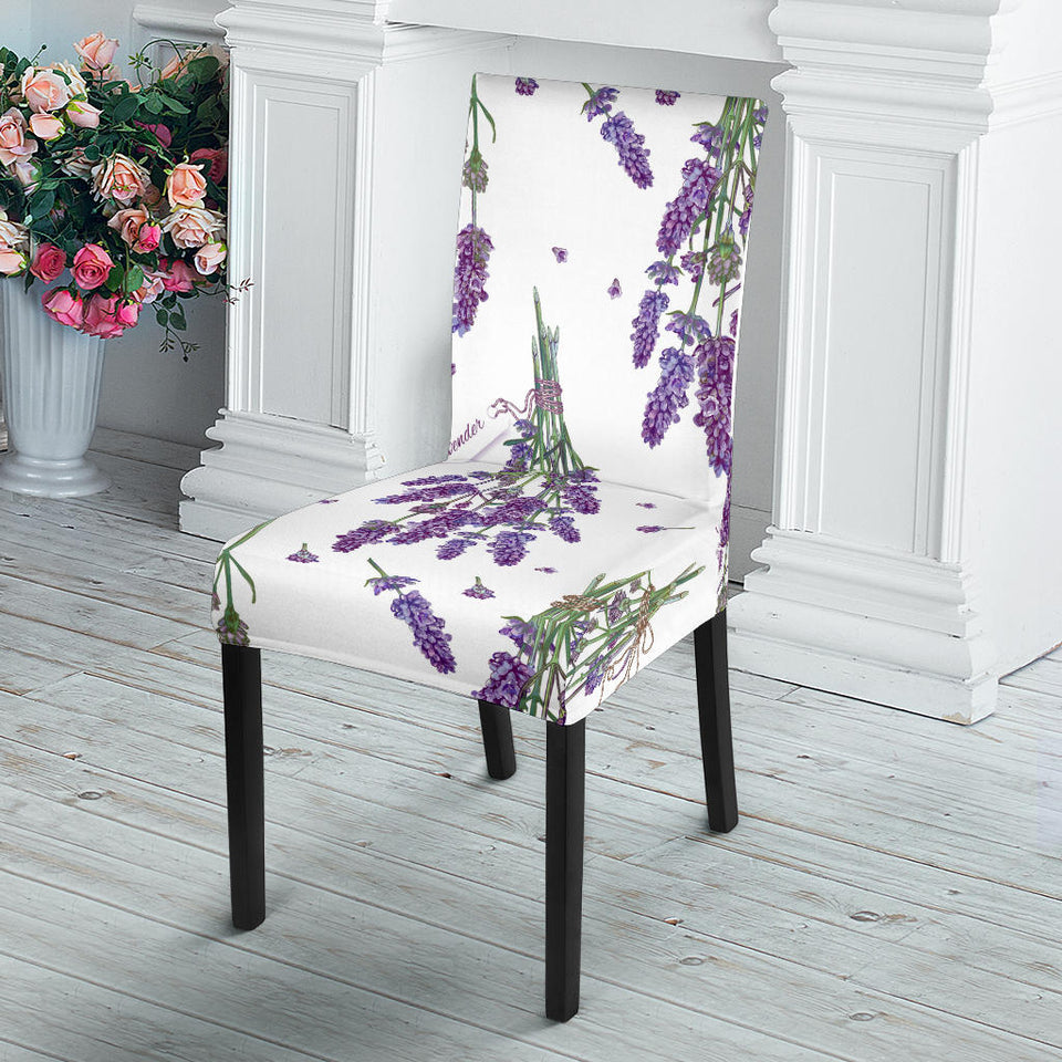 Lavender Flower Design Pattern Dining Chair Slipcover