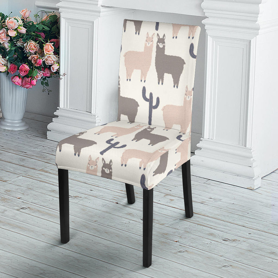 Llama Alpaca Pattern Dining Chair Slipcover
