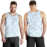 Dolphin blue striped background Men Tank Top