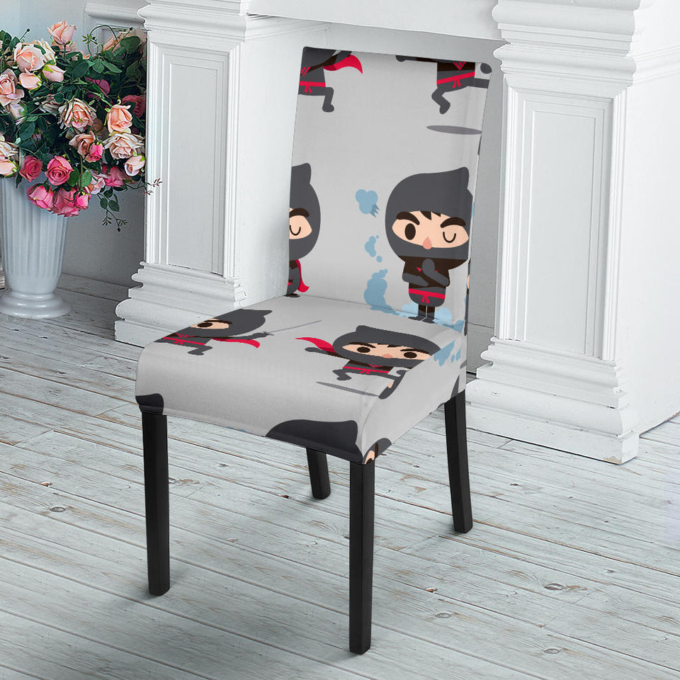 Cute Ninja Pattern Dining Chair Slipcover