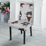 Cute Ninja Pattern Dining Chair Slipcover