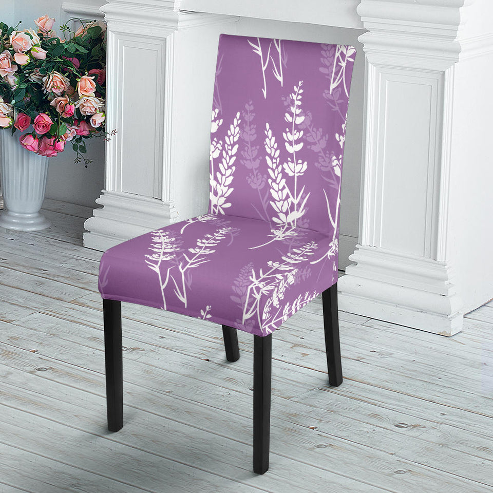 Lavender Flowers Purple Pattern Dining Chair Slipcover