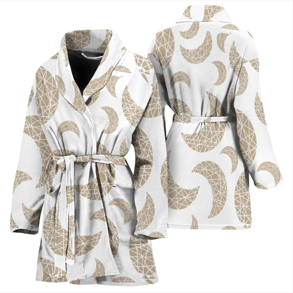 Cool Gold Moon Abstract Pattern Women'S Bathrobe