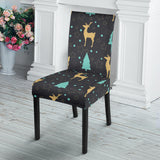 Deers Star Tree Pattern Dining Chair Slipcover