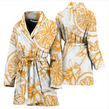 Hand Drawn Orange Fruit Pattern Women'S Bathrobe