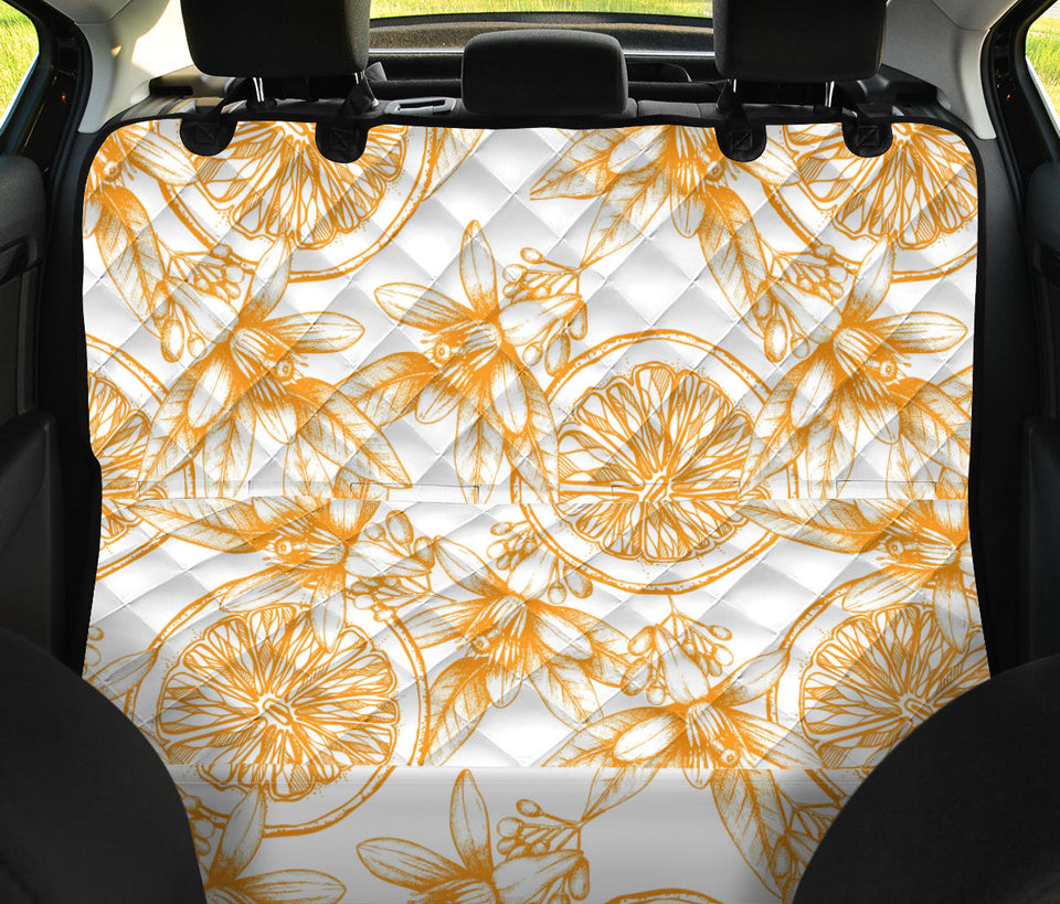 Hand Drawn Orange Fruit Pattern Dog Car Seat Covers