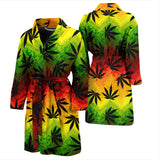 Canabis Marijuana Weed Pattern Print Design 03 Men's Bathrobe