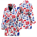 British Pattern Print Design 01 Women's Bathrobe