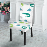 Watercolor Crocodile Pattern Dining Chair Slipcover
