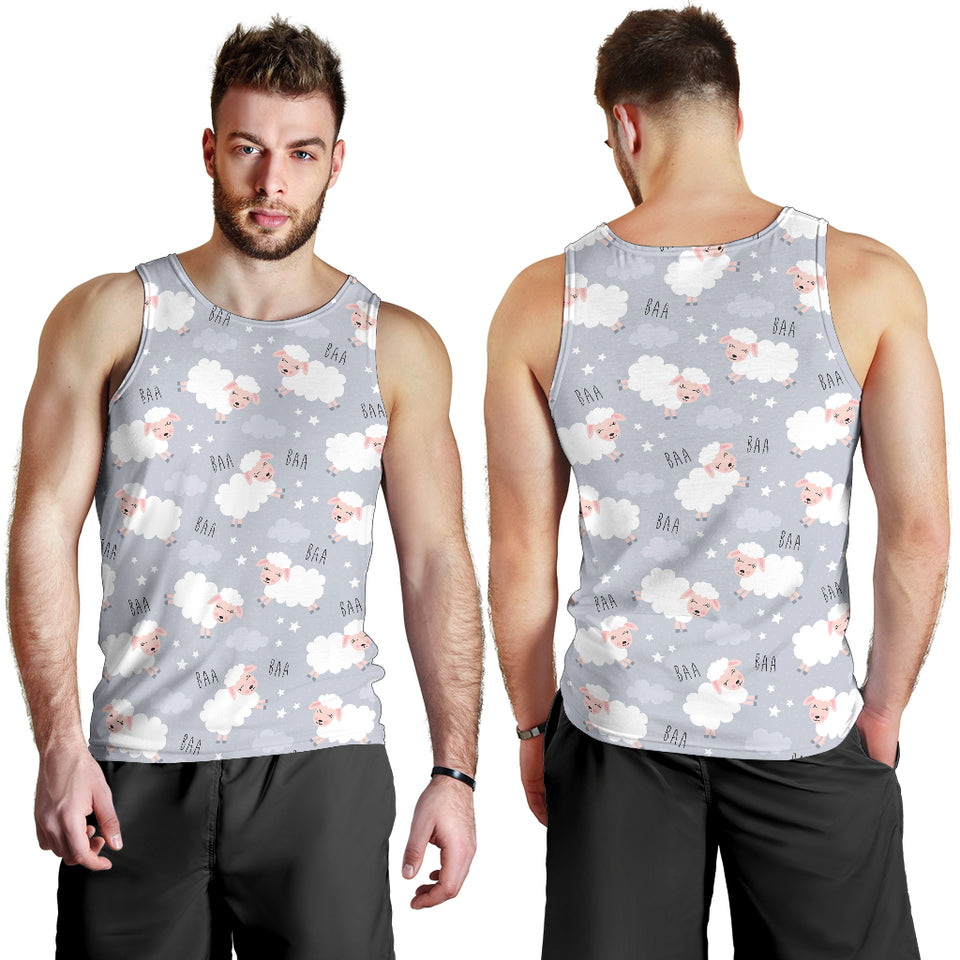 Sweet dreams sheep pattern Men Tank Top
