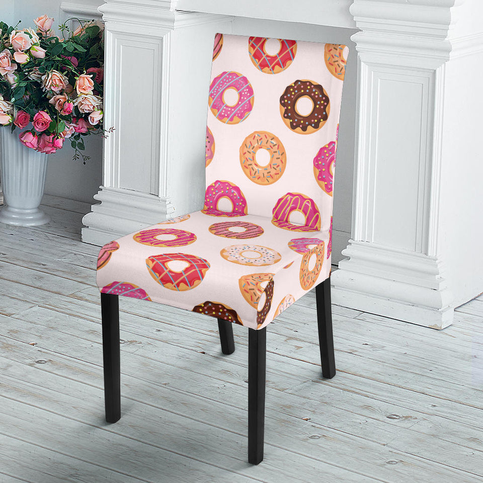 Colorful Donut Pattern Dining Chair Slipcover