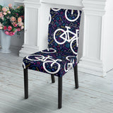 Bicycle Pattern Print Design 03 Dining Chair Slipcover