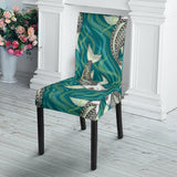 Koi Fish Carp Fish Lotus Pattern Dining Chair Slipcover