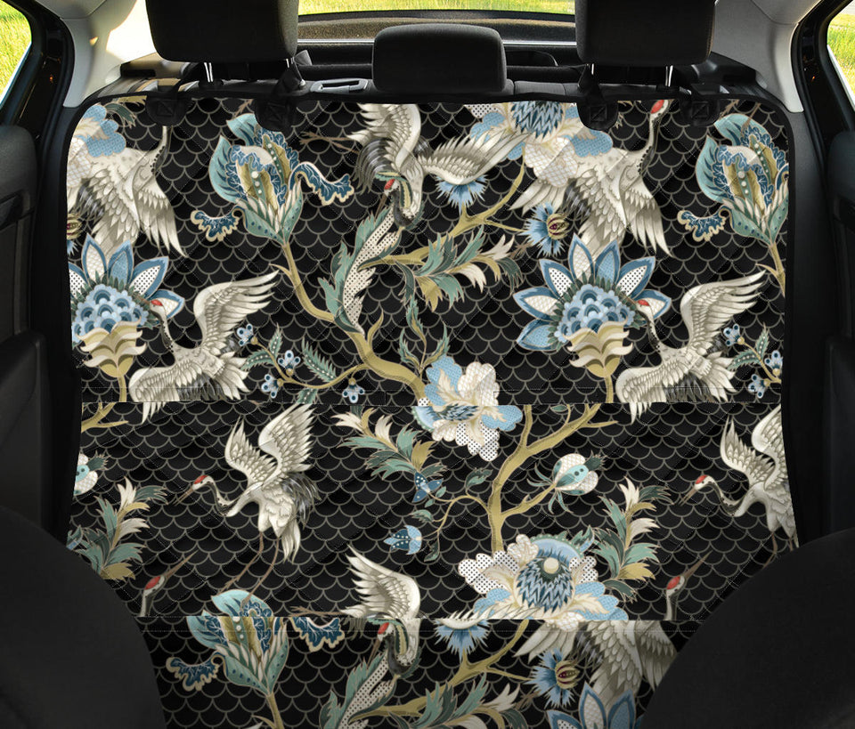 Japanese Crane Ornament Elements Dog Car Seat Covers