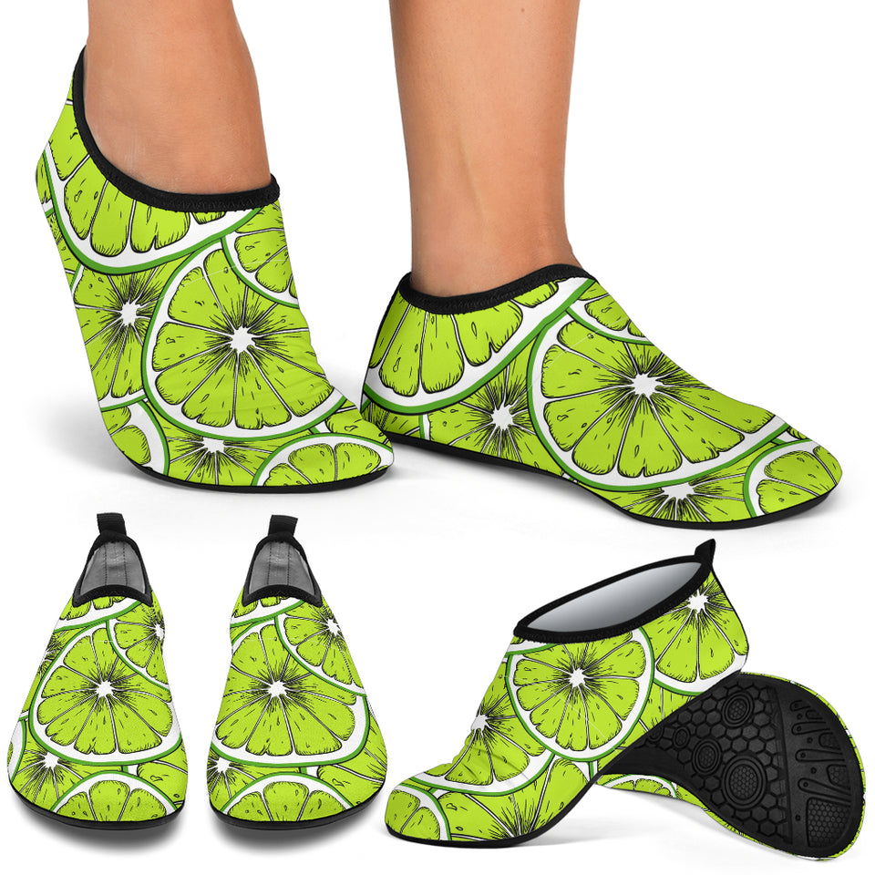 Slices Of Lime Design Pattern Aqua Shoes