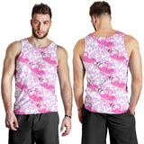 Pink flamingo flower pattern Men Tank Top