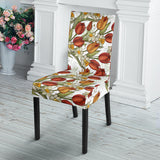 Red Tulips And Daffodils Pattern Dining Chair Slipcover