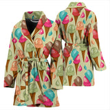 Colorful Ice Cream Pattern Women'S Bathrobe