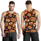 Pumpkin flowers spiderweb Halloween theme Men Tank Top