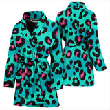 Green Leopard Skin Print Pattern Women'S Bathrobe