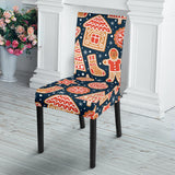 Christmas Gingerbread Cookie Pattern Dining Chair Slipcover