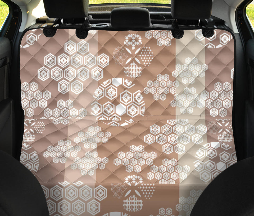 Beautiful Hexagon Japanese  Pattern Dog Car Seat Covers