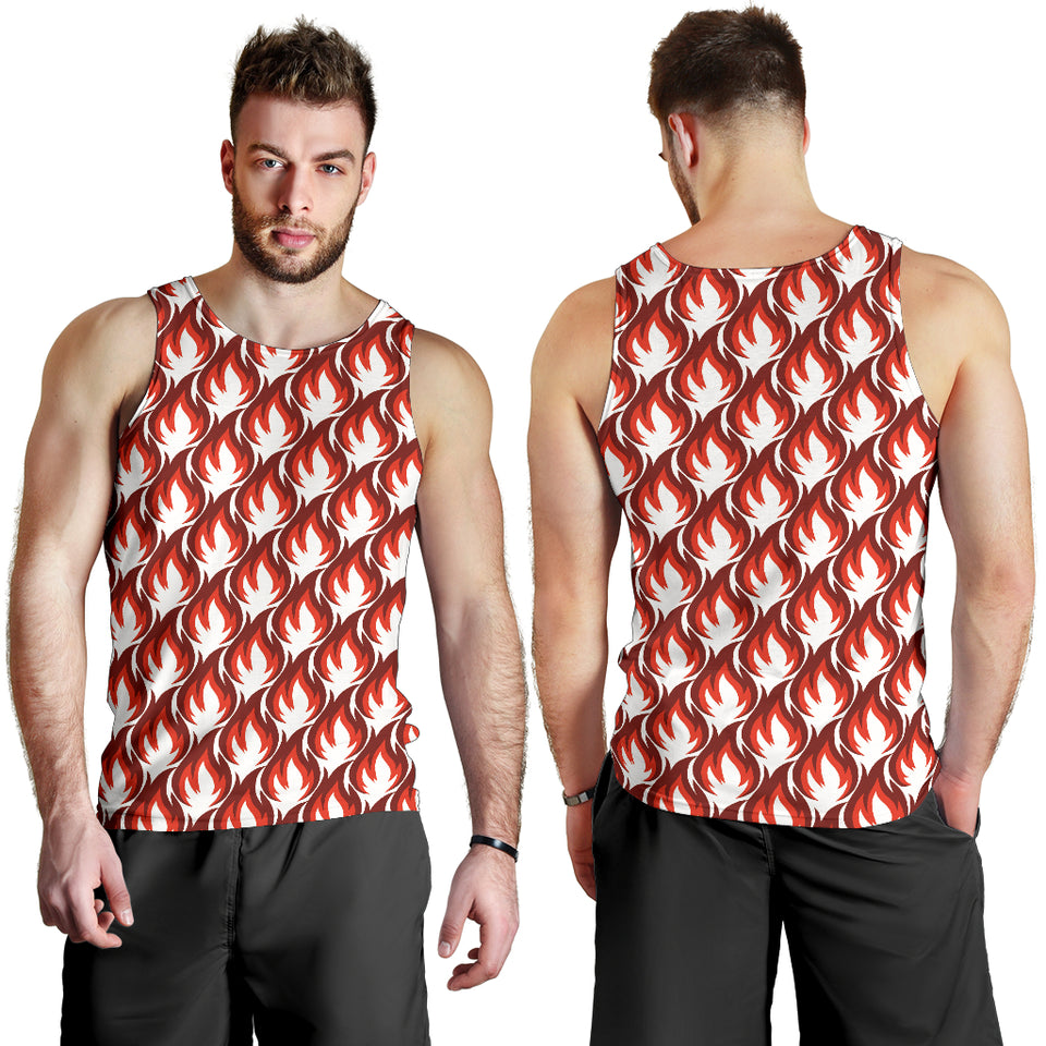 Fire flame symbol design pattern Men Tank Top