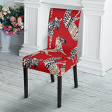 Zebra Abstract Red Background Dining Chair Slipcover