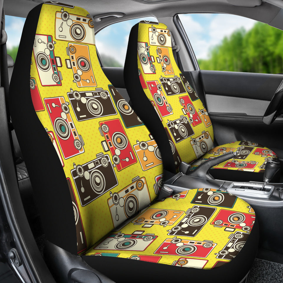 Camera Pattern Print Design 02 Universal Fit Car Seat Covers
