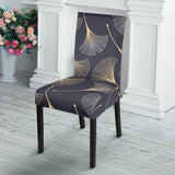 Gold Ginkgo Leaves Dining Chair Slipcover