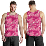 Beautiful dragonfly pink background Men Tank Top