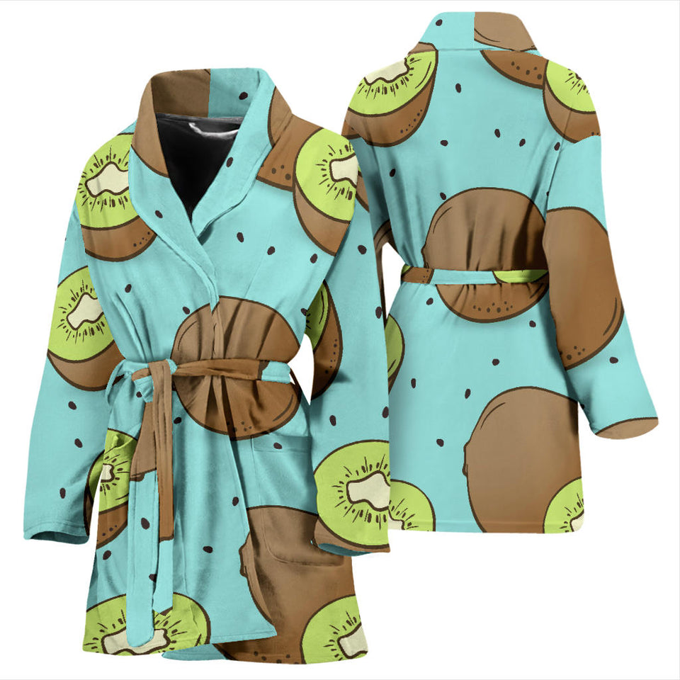 Kiwi Blue Background Women'S Bathrobe