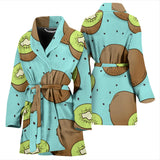 Kiwi Blue Background Women'S Bathrobe
