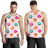 Donut pattern glaze pink background Men Tank Top
