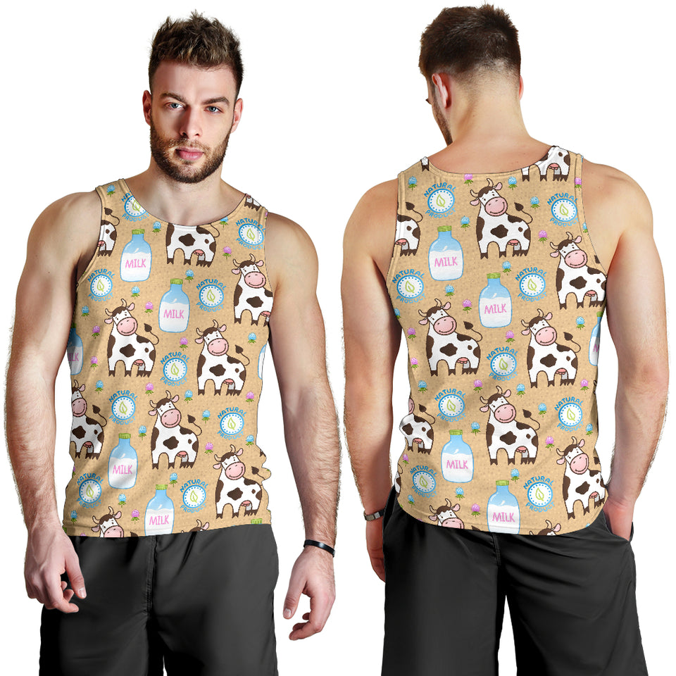 Cow bottle of milk pattern Men Tank Top