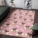 Cute Unicorn Pug Pattern Area Rug