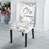 Siberian Husky Design Pattern Dining Chair Slipcover