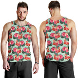 Beautiful flamingo tropical palm leaves hibiscus pateern background Men Tank Top