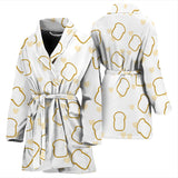 Bread Toast Pattern Print Design 01 Women's Bathrobe